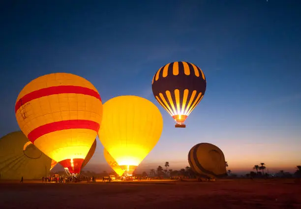 Hot Air Balloon Luxor above Hatshepsut Temple