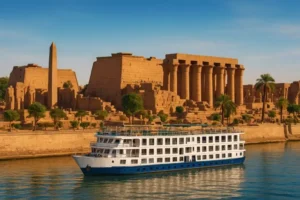 Royal Lotus Nile Cruise cabin with Nile view