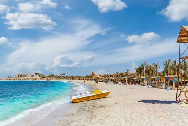 Abu Dabbab Beach with crystal clear water in Marsa Alam Egypt